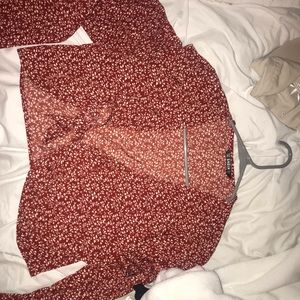 crop front tie shirt